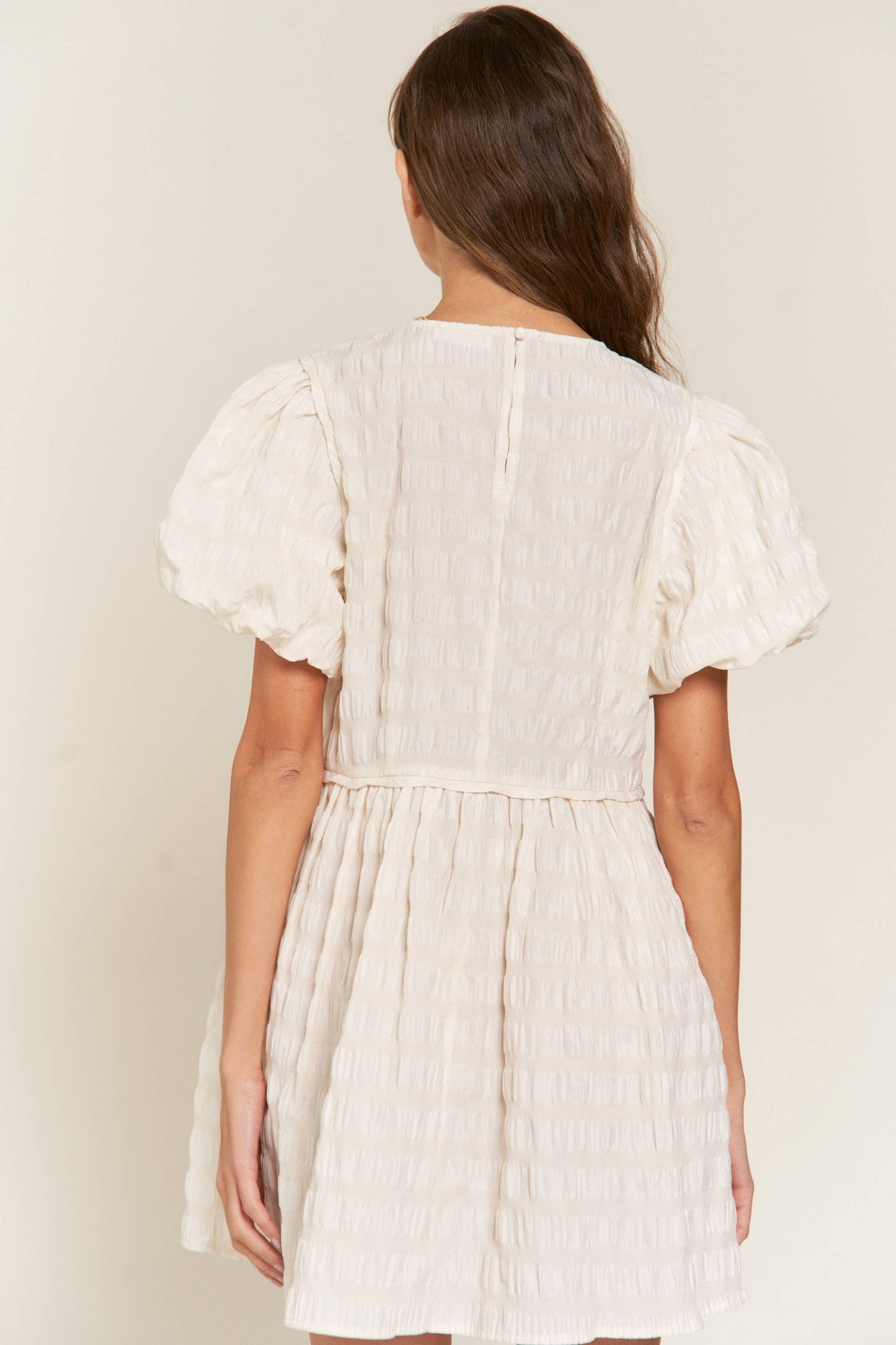 Textured Babydoll Mini Dress