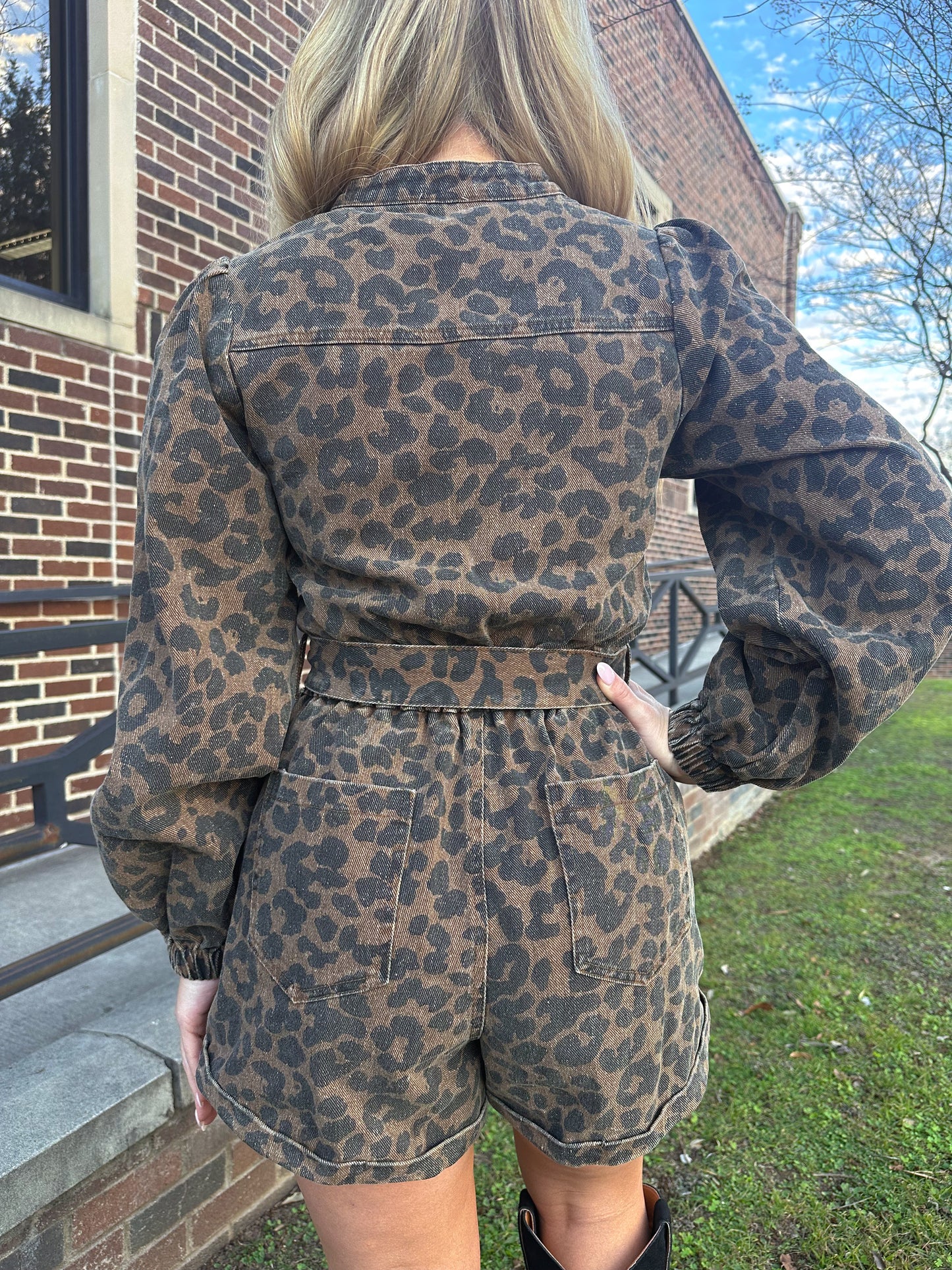 Leopard Zip Up Romper